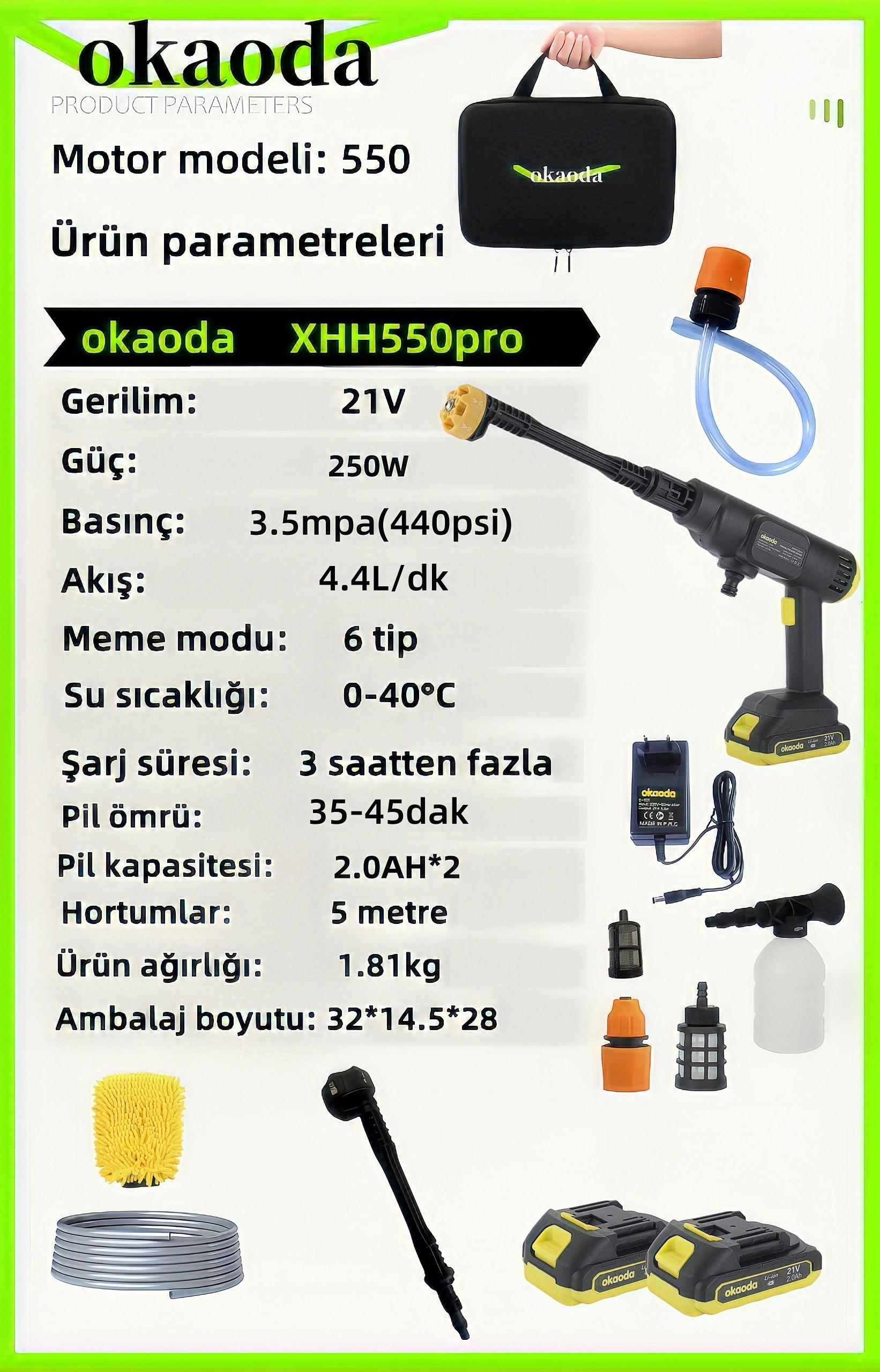 okaoda%20En%20Güçlü%20Süper%20Uzun%2010pil%20Oto%20Araba%20Bahçe%20Klima%20Halı%20Ağacı%20Sulama%20Şarjlı%20Yüksek%20Basınç%20Yikama%20Makine