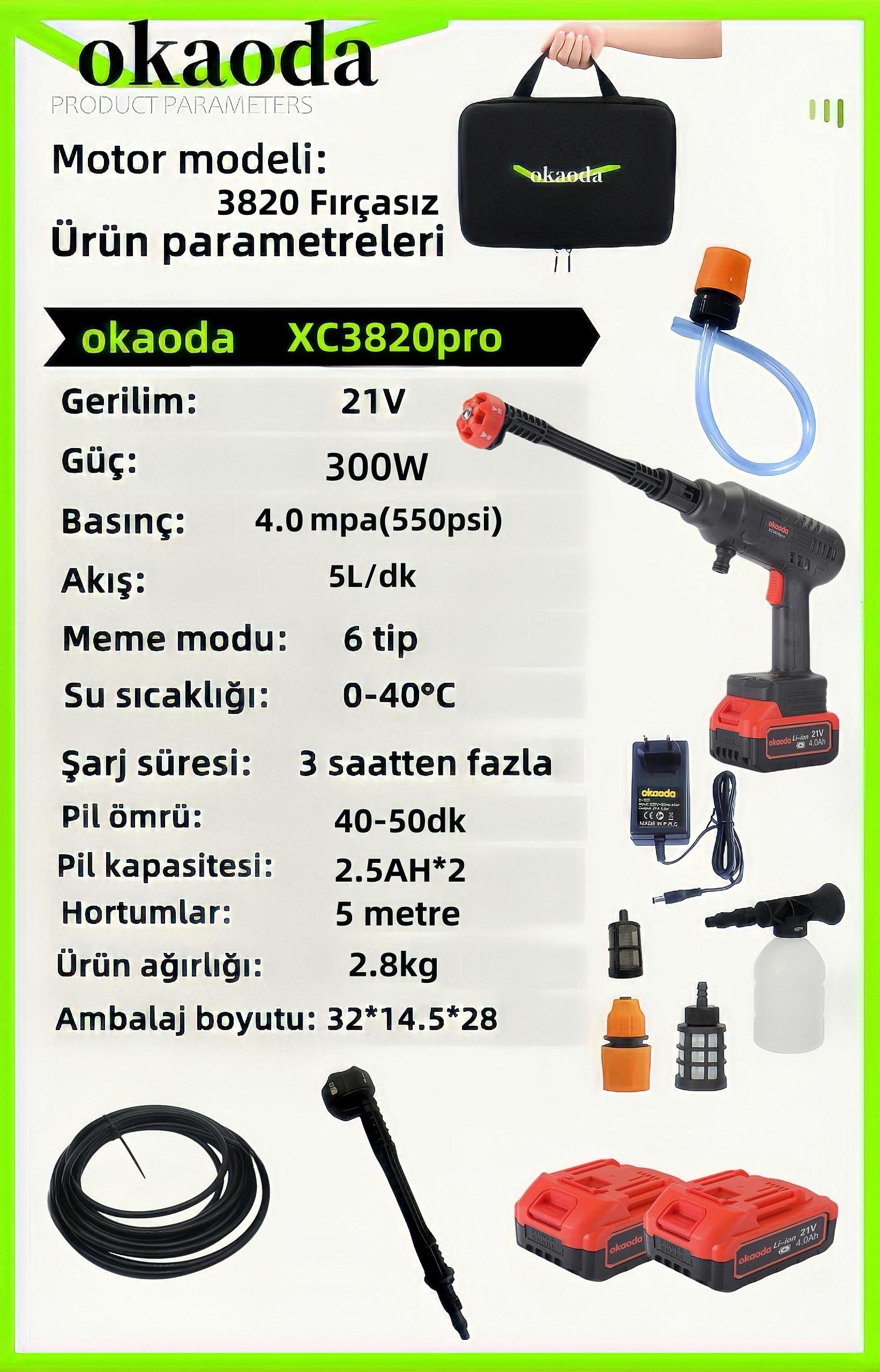 okaoda%20(XC3820PRO%20Volkswagen%20Edition)%20Lityum%20Pil%20Fırçasız%20Motor%20Temizleme%20Eğlence%20Araba%20Yıkama%20Tabancası
